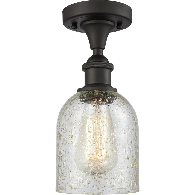 Ballston Caledonia LED 5 inch Oil Rubbed Bronze Semi-Flush Mount Ceiling Light in Mica Glass, Ballston