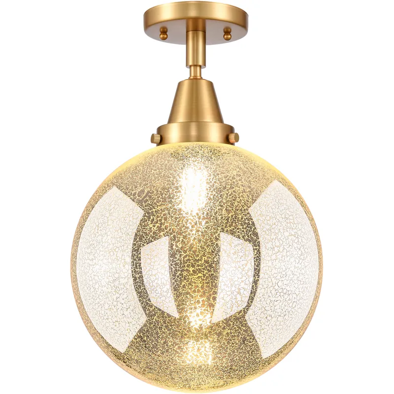 Downtown Urban Beacon 1 Light 10 inch Satin Gold Flush Mount Ceiling Light in Incandescent, Mercury