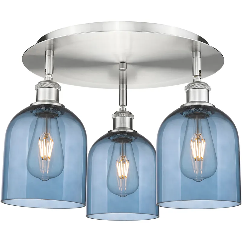 Ballston Bella 3 Light 17.25 inch Satin Nickel Flush Mount Ceiling Light