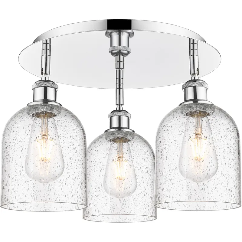 Ballston Bella 3 Light 17.25 inch Polished Chrome Flush Mount Ceiling Light