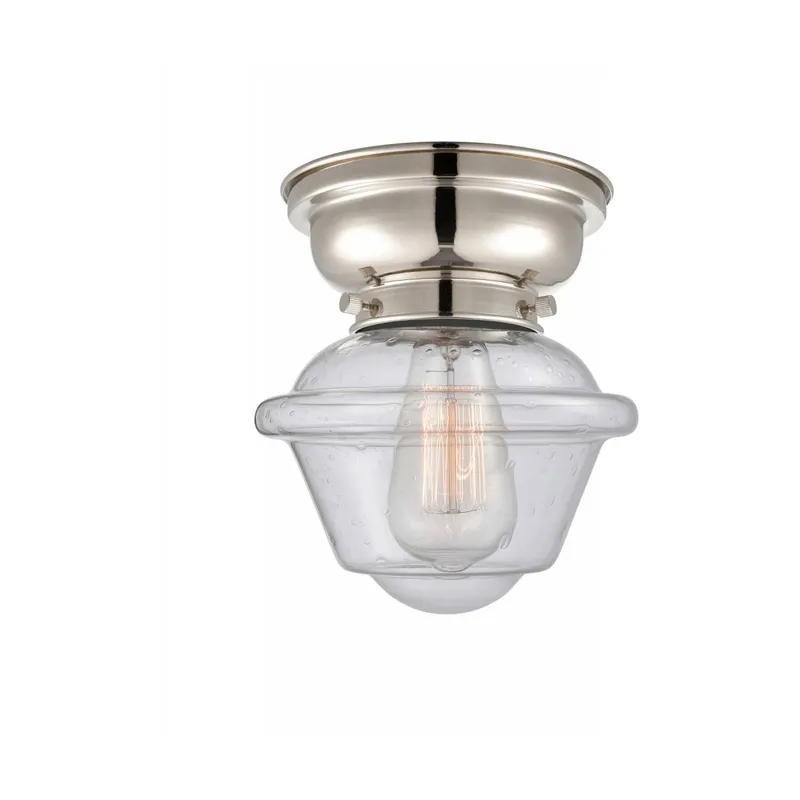 Aditi Small Bell LED 6.25 inch Polished Nickel Flush Mount Ceiling Light in Light Smoke Glass, Aditi