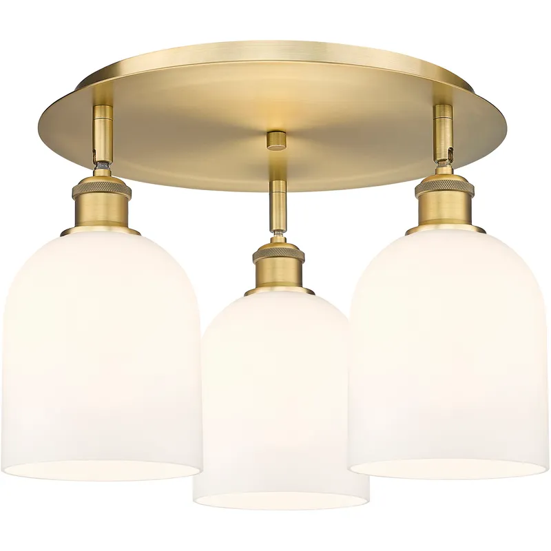 Ballston Bella 3 Light 17.25 inch Brushed Brass Flush Mount Ceiling Light