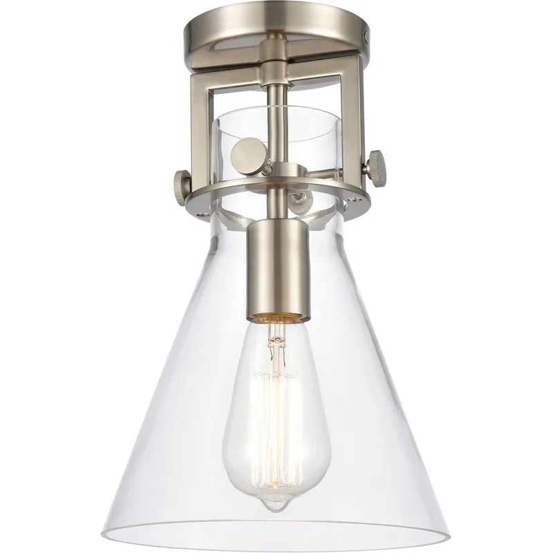Restoration Newton LED 8 inch Brushed Satin Nickel Flush Mount Ceiling Light, Restoration