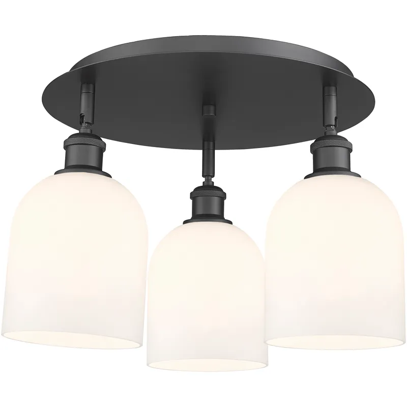 Ballston Bella 3 Light 17.25 inch Matte Black Flush Mount Ceiling Light