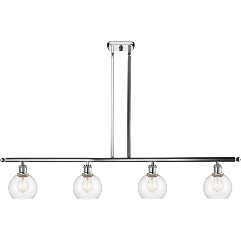 Ballston Athens LED 48 inch Polished Chrome Island Light Ceiling Light in Clear Glass