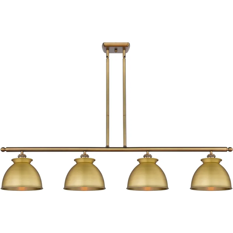 Adirondack 4 Light 48 inch Brushed Brass Island Light Ceiling Light in Incandescent