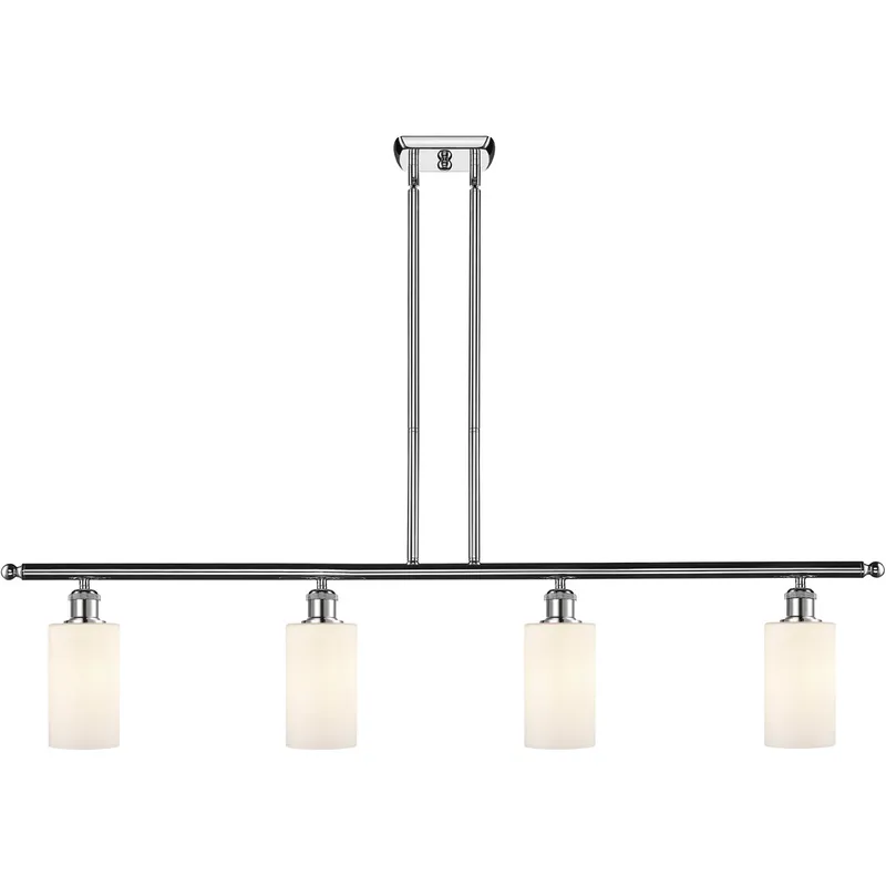 Ballston Clymer LED 48 inch Polished Chrome Island Light Ceiling Light in Matte White Glass, Ballston