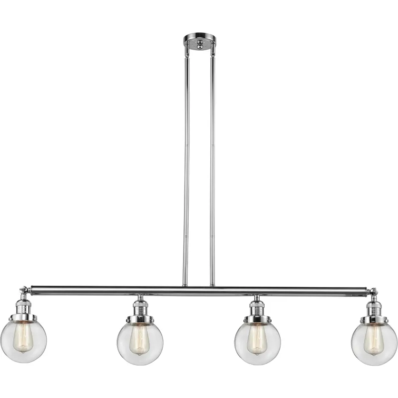 Franklin Restoration Beacon LED 50.63 inch Polished Chrome Island Light Ceiling Light in Clear Glass, Franklin Restoration