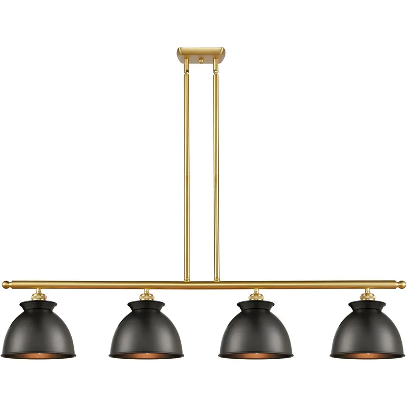 Ballston Adirondack LED 48 inch Satin Gold Island Light Ceiling Light in Matte Black, Ballston