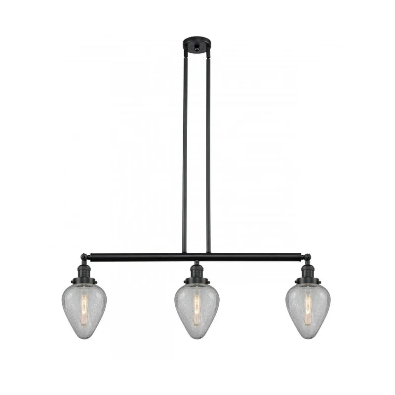 Franklin Restoration Geneseo 3 Light 38 inch Matte Black Island Light Ceiling Light, Franklin Restoration