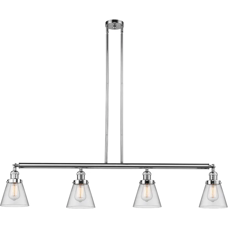 Franklin Restoration Small Cone LED 50.88 inch Polished Chrome Island Light Ceiling Light in Clear Glass, Franklin Restoration