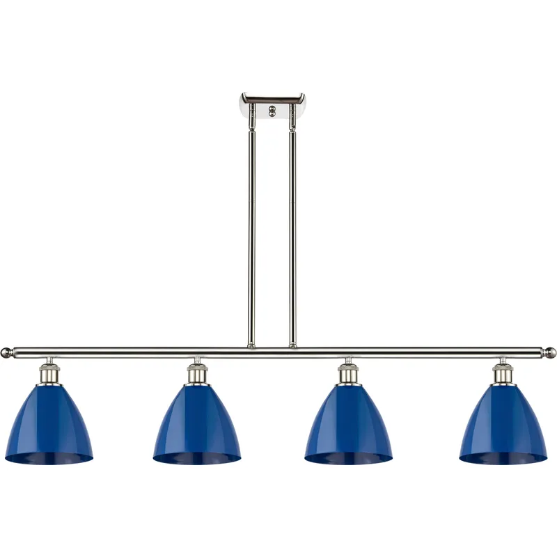Ballston Plymouth Dome LED 48 inch Polished Nickel Island Light Ceiling Light in Matte Blue