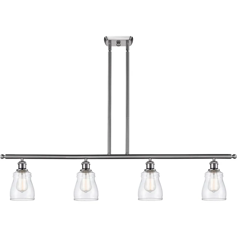 Ballston Ellery LED 48 inch Brushed Satin Nickel Island Light Ceiling Light in Clear Glass, Ballston