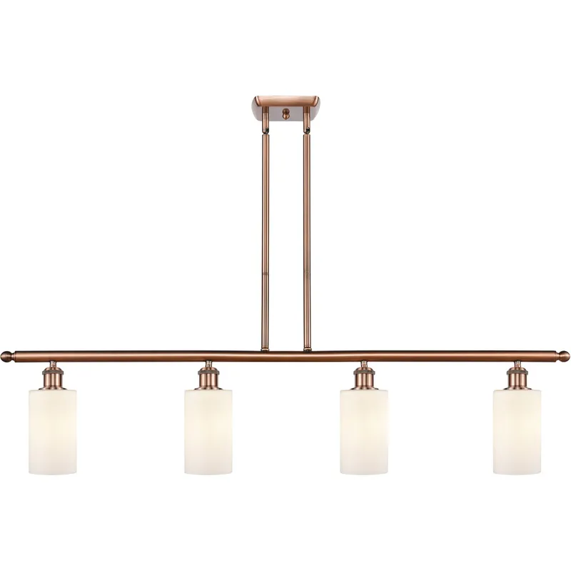 Ballston Clymer LED 48 inch Antique Copper Island Light Ceiling Light in Matte White Glass, Ballston
