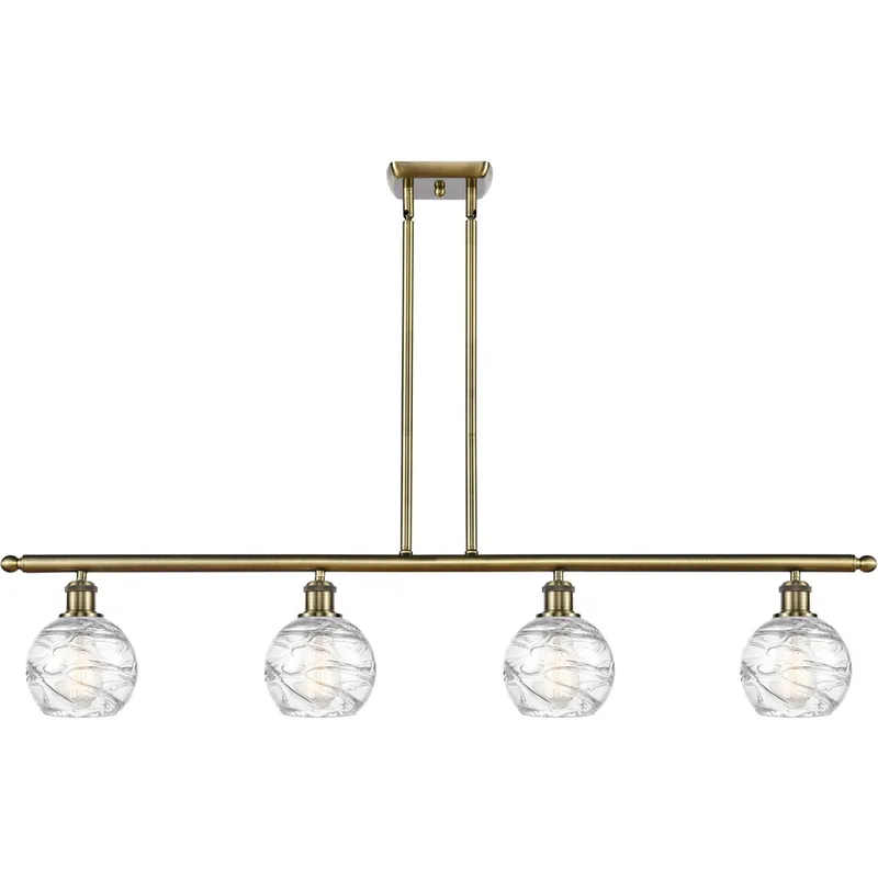 Ballston Small Deco Swirl LED 46 inch Antique Brass Island Light Ceiling Light, Ballston