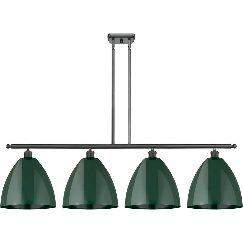 Ballston Plymouth Dome LED 50.25 inch Matte Black Island Light Ceiling Light in Matte Green