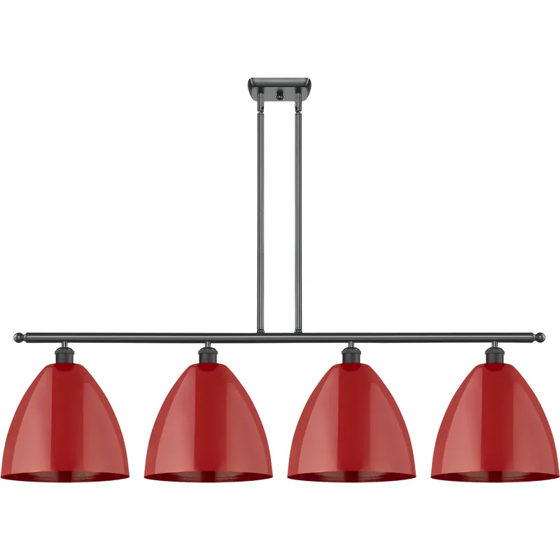Ballston Plymouth Dome LED 50.25 inch Matte Black Island Light Ceiling Light in Matte Red