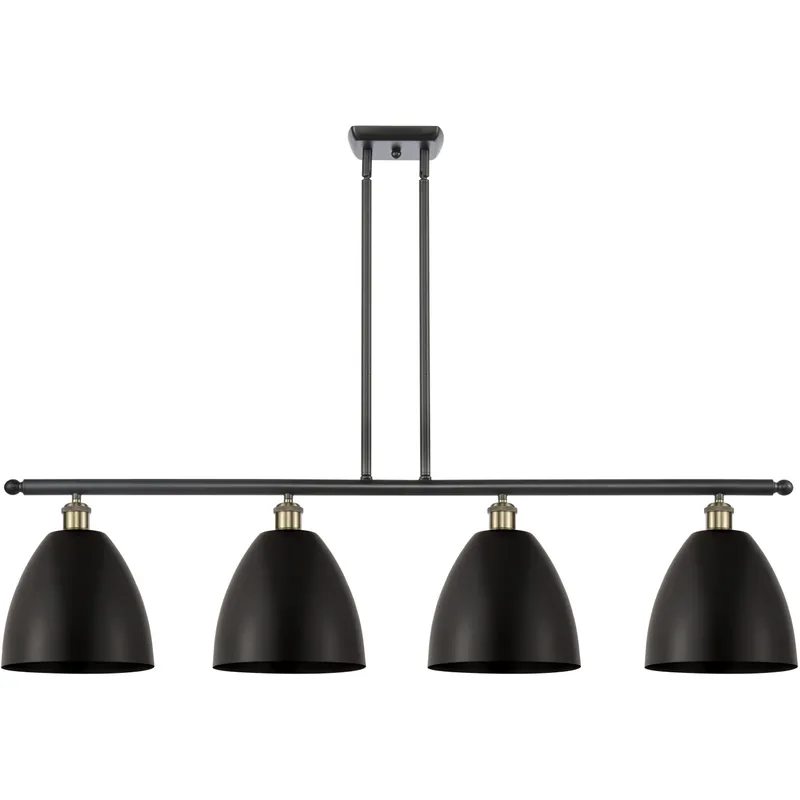 Ballston Dome LED 48 inch Black Antique Brass Island Light Ceiling Light