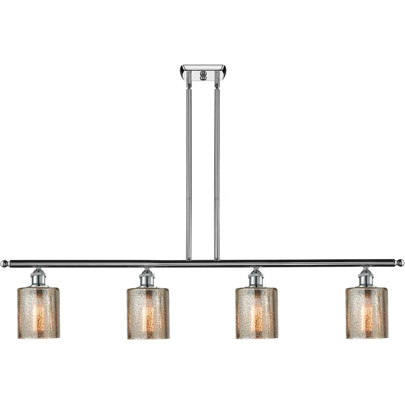 Ballston Cobbleskill LED 48 inch Polished Chrome Island Light Ceiling Light in Mercury Glass, Ballston