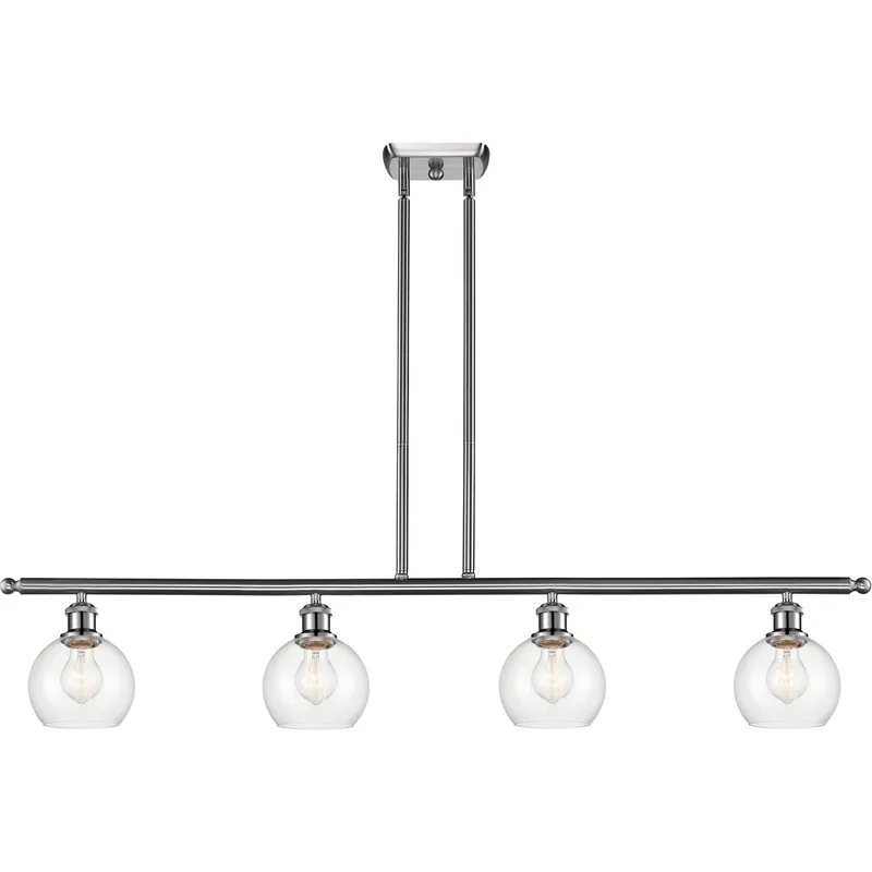 Ballston Athens LED 48 inch Brushed Satin Nickel Island Light Ceiling Light in Clear Glass