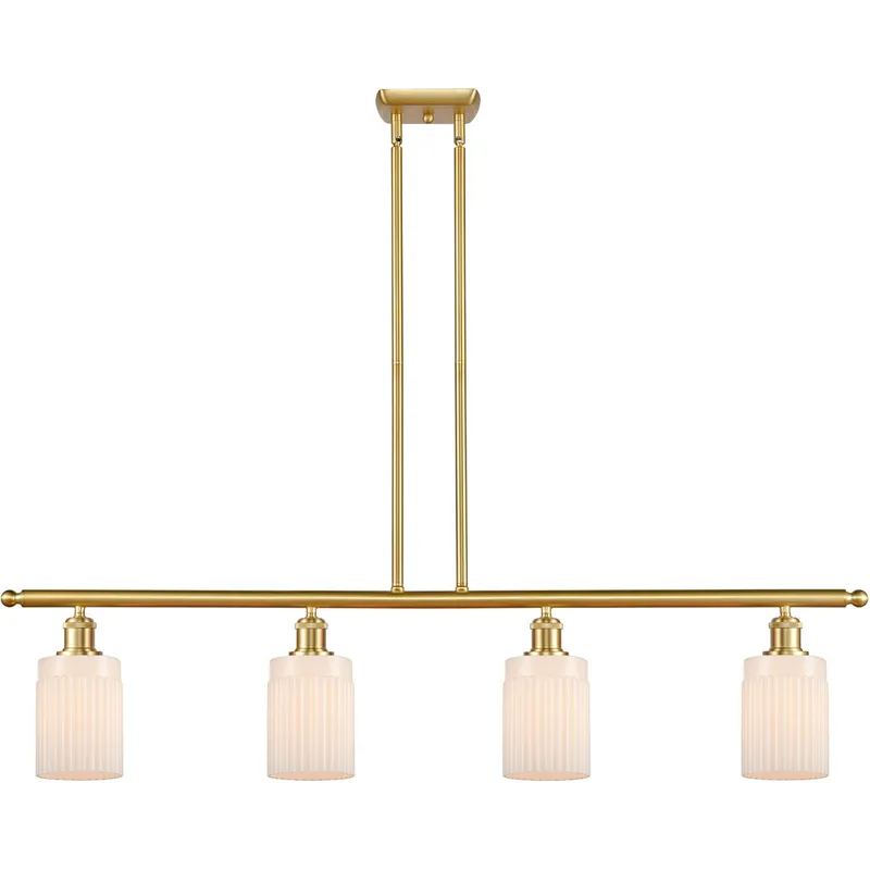 Ballston Hadley LED 48 inch Satin Gold Island Light Ceiling Light in Matte White Glass, Ballston