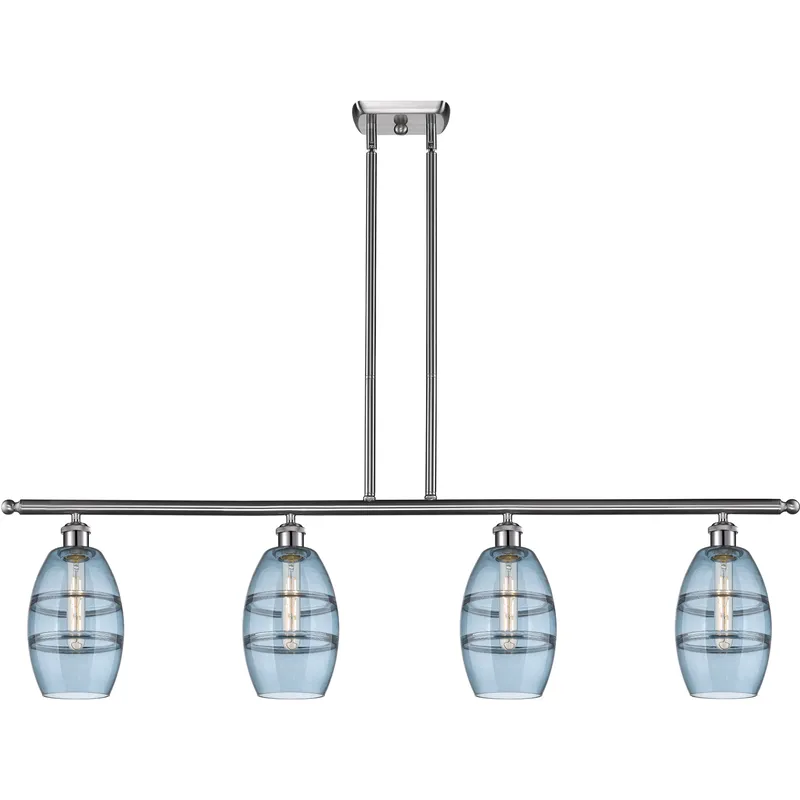 Ballston Vaz 4 Light 48 inch Brushed Satin Nickel Stem Hung Island Light Ceiling Light