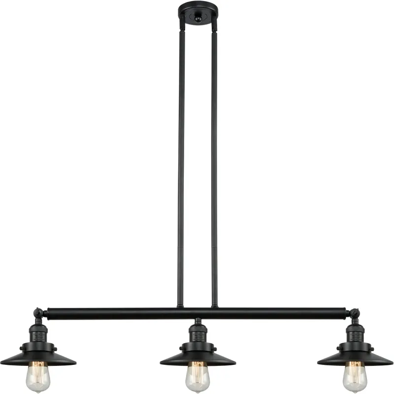 Franklin Restoration Railroad LED 41 inch Matte Black Island Light Ceiling Light, Franklin Restoration