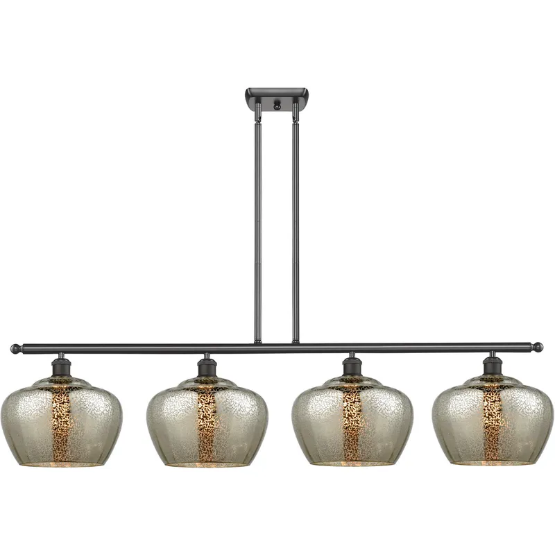 Ballston Large Fenton LED 48 inch Oil Rubbed Bronze Island Light Ceiling Light in Mercury Glass, Ballston