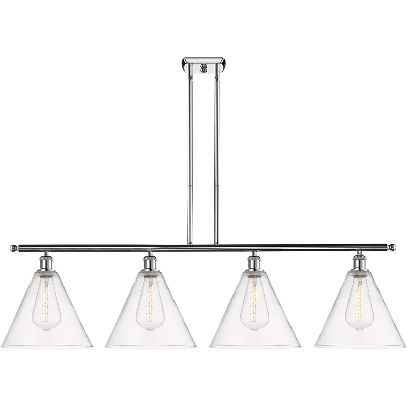 Ballston Ballston Cone LED 50.25 inch Polished Chrome Island Light Ceiling Light in Clear Glass