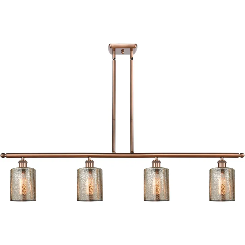 Ballston Cobbleskill LED 48 inch Antique Copper Island Light Ceiling Light in Mercury Glass, Ballston