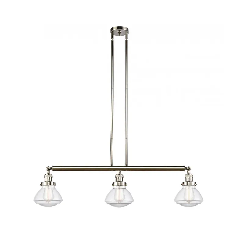 Franklin Restoration Olean LED 39 inch Polished Nickel Island Light Ceiling Light in Clear Glass, Franklin Restoration