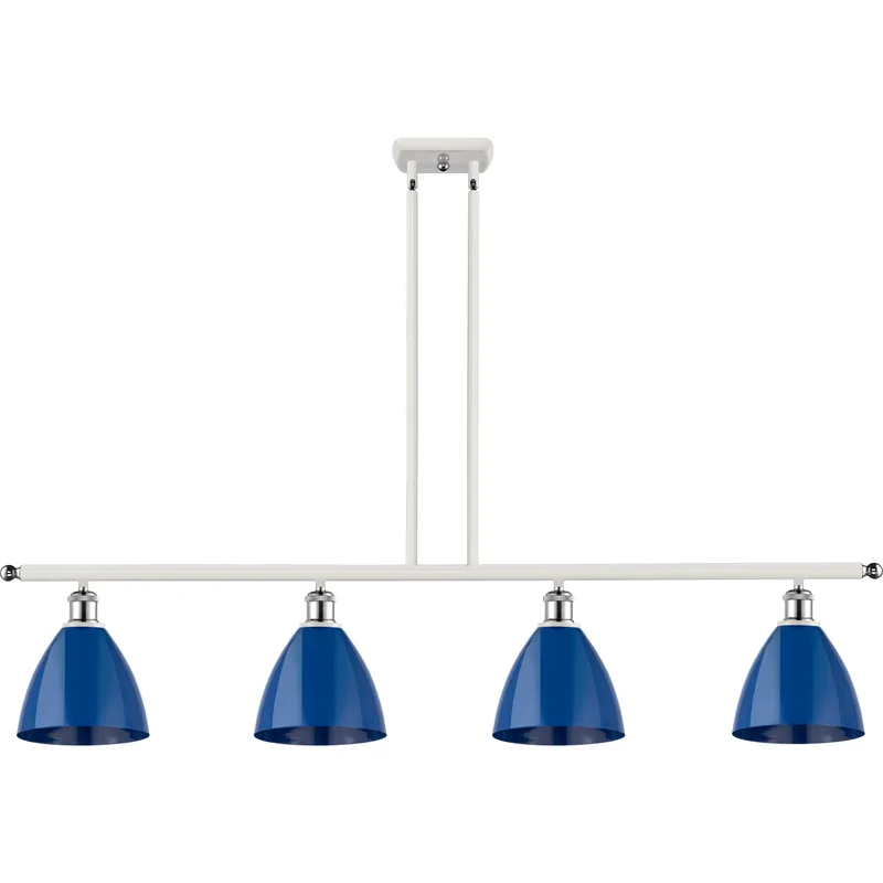 Ballston Plymouth Dome LED 48 inch White and Polished Chrome Island Light Ceiling Light in Matte Blue