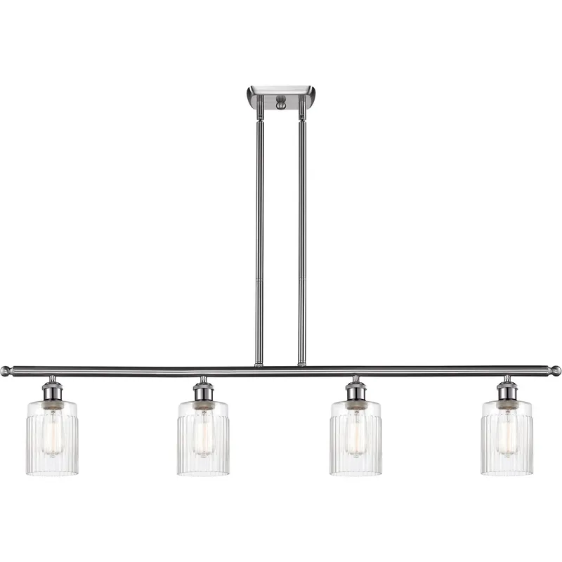 Ballston Hadley LED 48 inch Brushed Satin Nickel Island Light Ceiling Light in Clear Glass, Ballston