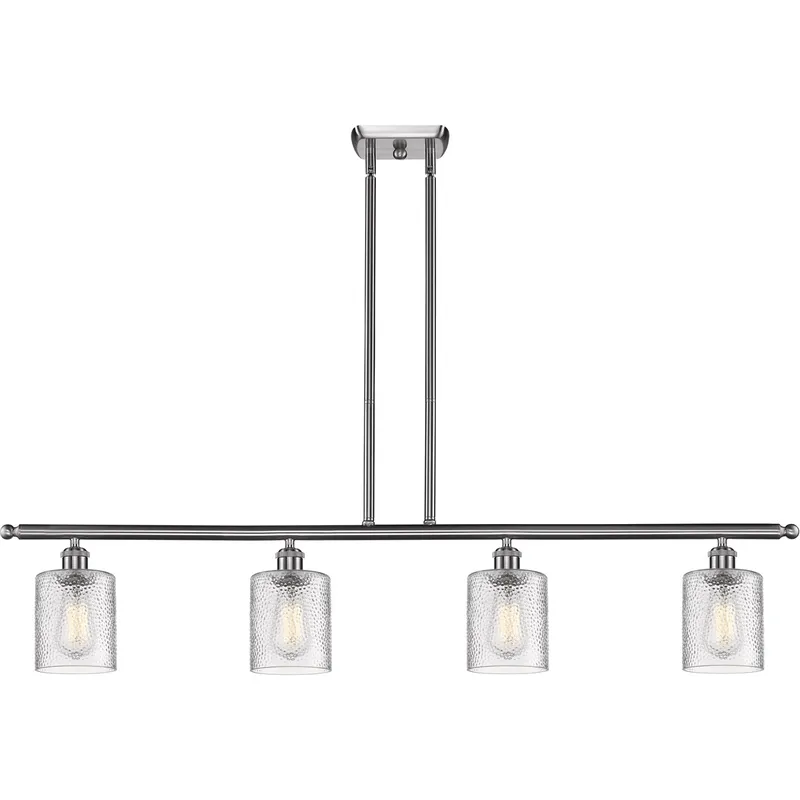 Ballston Cobbleskill LED 48 inch Brushed Satin Nickel Island Light Ceiling Light in Clear Glass, Ballston