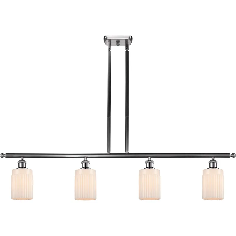 Ballston Hadley LED 48 inch Brushed Satin Nickel Island Light Ceiling Light in Matte White Glass, Ballston