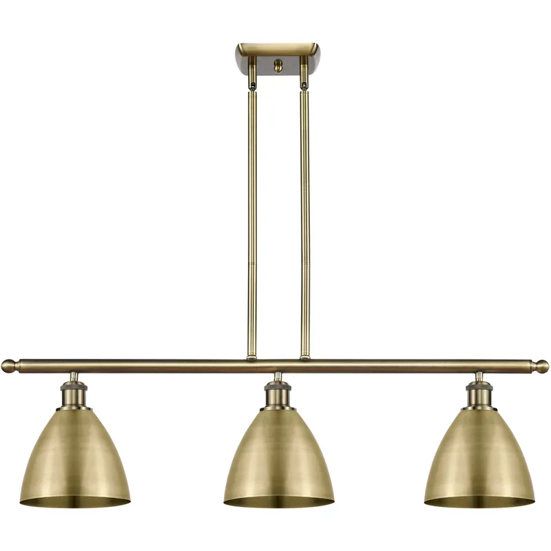 Ballston Dome 3 Light 36 inch Antique Brass Island Light Ceiling Light
