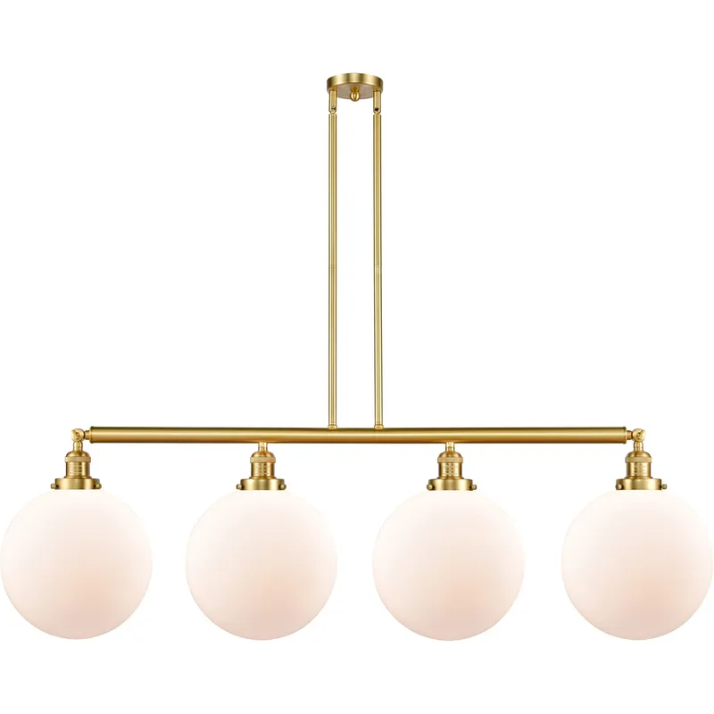 Franklin Restoration XX-Large Beacon LED 56 inch Satin Gold Island Light Ceiling Light in Matte White Glass, Franklin Restoration