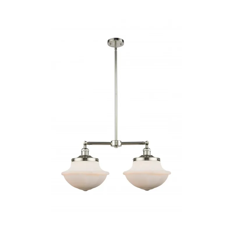 Franklin Restoration Large Oxford LED 25 inch Polished Nickel Chandelier Ceiling Light in Matte White Glass, Franklin Restoration