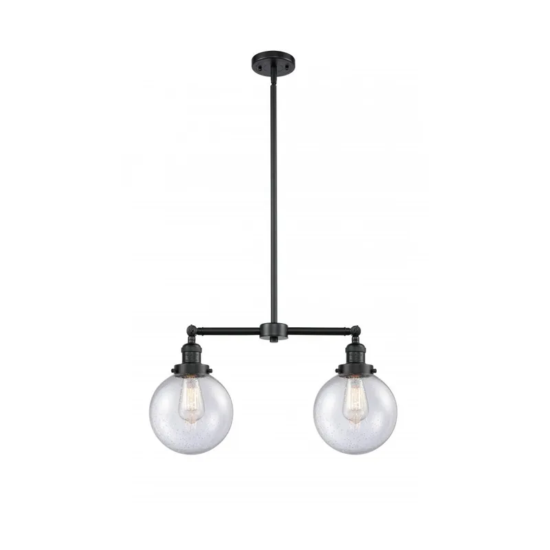 Franklin Restoration Large Beacon 2 Light 43 inch Oil Rubbed Bronze Island Light Ceiling Light in Seedy Glass, Franklin Restoration