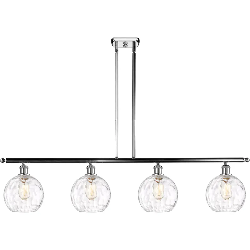 Ballston Athens Water Glass 4 Light 48 inch Polished Chrome Island Light Ceiling Light