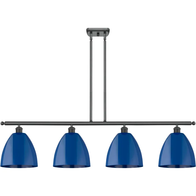 Ballston Plymouth Dome LED 48 inch Matte Black Island Light Ceiling Light in Matte Blue