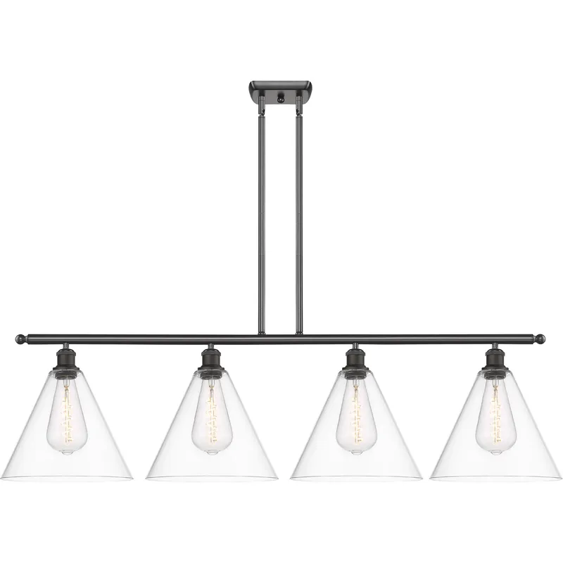 Ballston Ballston Cone LED 50.25 inch Oil Rubbed Bronze Island Light Ceiling Light in Clear Glass