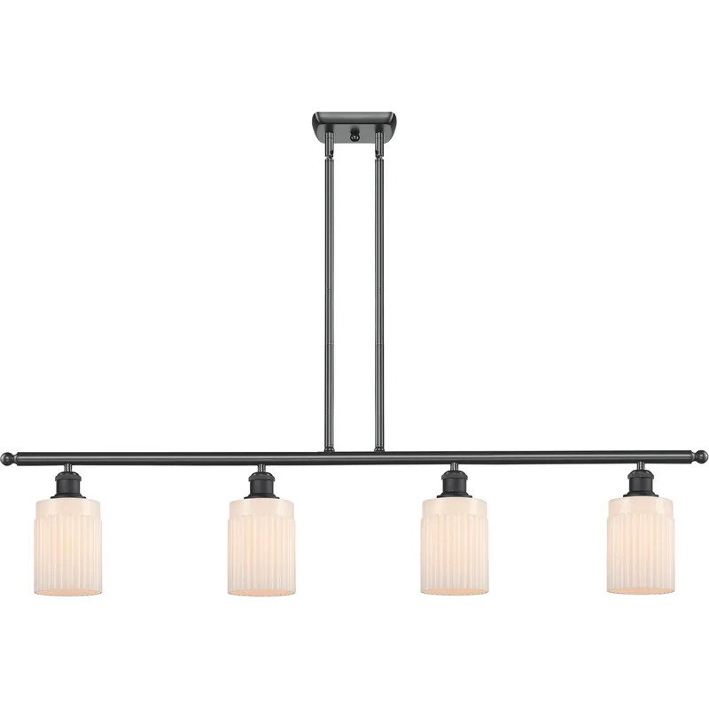 Ballston Hadley LED 48 inch Matte Black Island Light Ceiling Light in Matte White Glass, Ballston