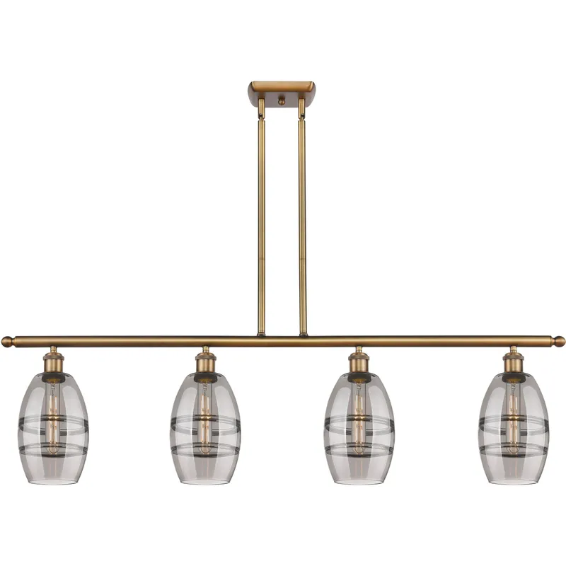 Ballston Vaz 4 Light 48 inch Brushed Brass Stem Hung Island Light Ceiling Light