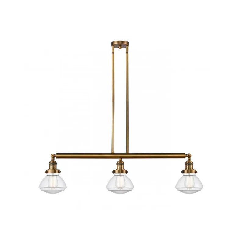 Franklin Restoration Olean LED 39.25 inch Brushed Brass Island Light Ceiling Light in Clear Glass, Franklin Restoration