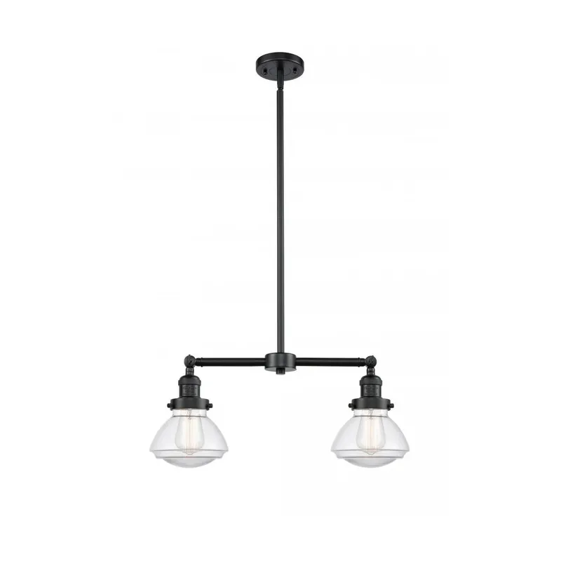 Franklin Restoration Olean 2 Light 22 inch Oil Rubbed Bronze Island Light Ceiling Light in Clear Glass, Franklin Restoration