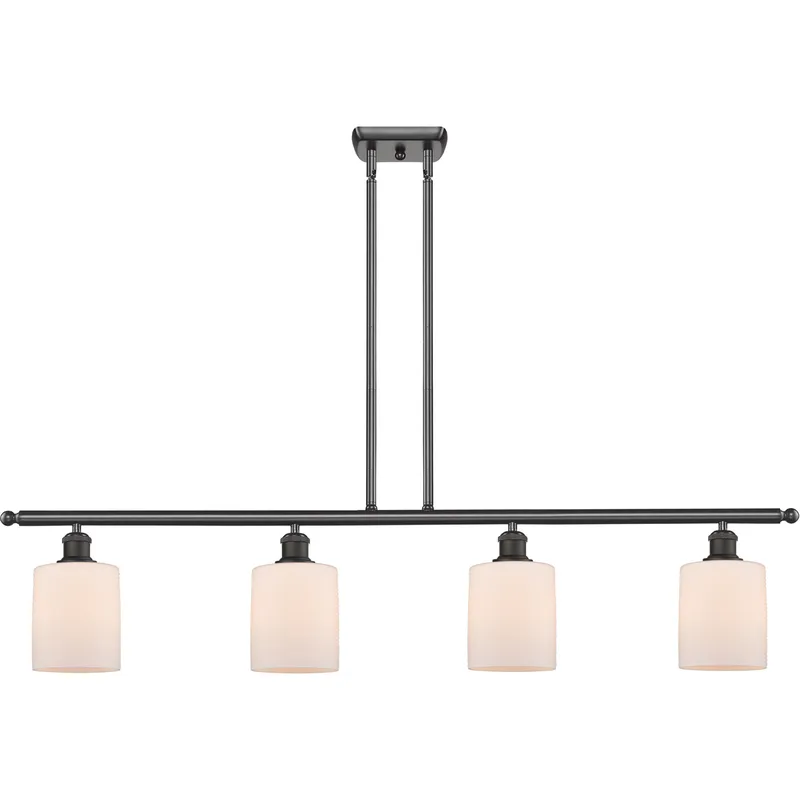 Ballston Cobbleskill LED 48 inch Oil Rubbed Bronze Island Light Ceiling Light in Matte White Glass, Ballston