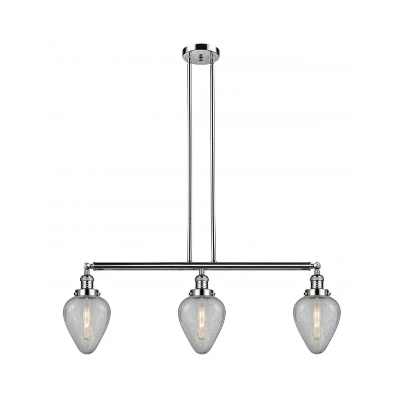 Franklin Restoration Geneseo 3 Light 38 inch Polished Nickel Island Light Ceiling Light, Franklin Restoration