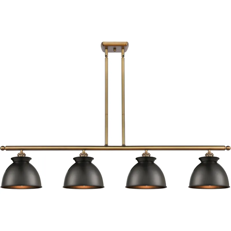 Ballston Adirondack LED 48 inch Brushed Brass Island Light Ceiling Light in Matte Black, Ballston