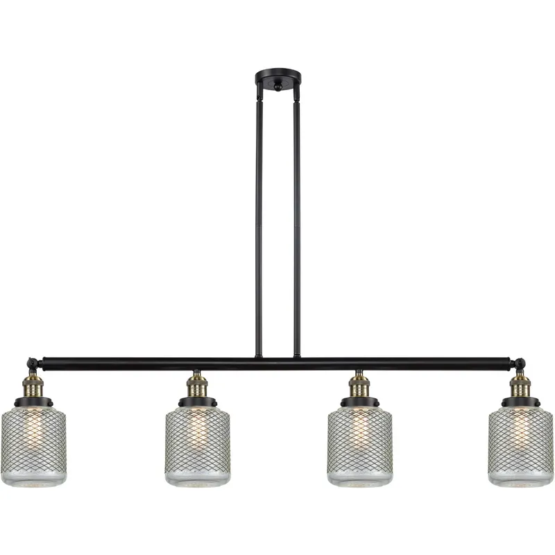 Franklin Restoration Stanton 4 Light 50.63 inch Black Antique Brass Island Light Ceiling Light, Franklin Restoration